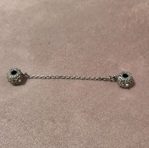 Pandora Double Charm With Chain Silver With Gold Accents